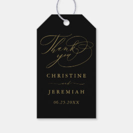 Elegante Black Gold Script Namen Hochzeit Vielen D Geschenkanhänger