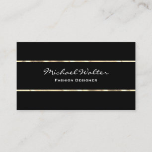 Elegante Black Gold Trim Visitenkarte