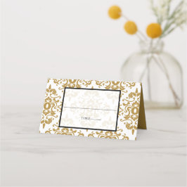 Elegante Black Gold Vintage Hochzeit Platzkarte