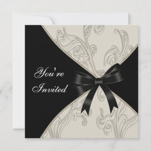 Elegante Black Ivory-Party Einladungen