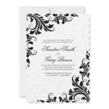 Elegante Black Lace White Damasks Hochzeit
