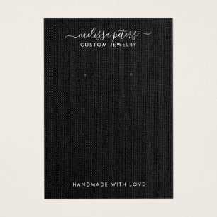 Elegante Black Linen Jewelry Earring Display Card