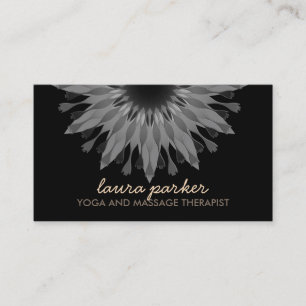 Elegante Black Lotus Blume Yoga Gesundheit Visitenkarte
