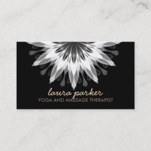 Elegante Black Lotus Blume Yoga Gesundheit Visitenkarte