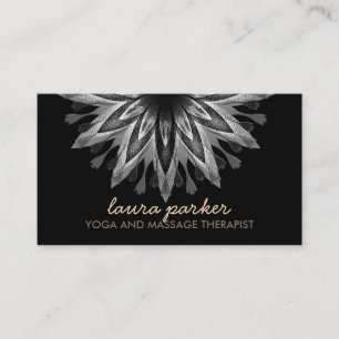 Elegante Black Lotus Blume Yoga Gesundheit Visitenkarte