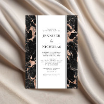 Elegante Black Marble Rose Gold Wedding