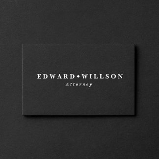 Elegante Black Minimalistisch Classic Business Car Visitenkarte