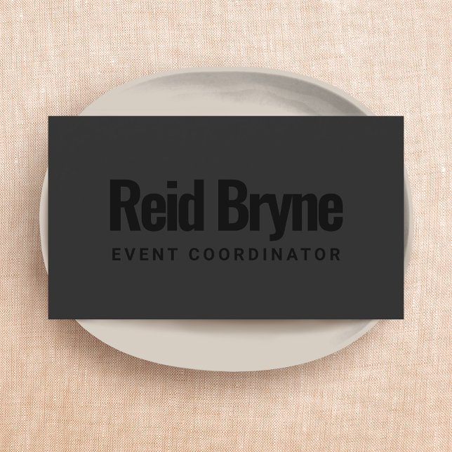 Elegante Black Modern Minimalistisch Business Card Visitenkarte (Von Creator hochgeladen)