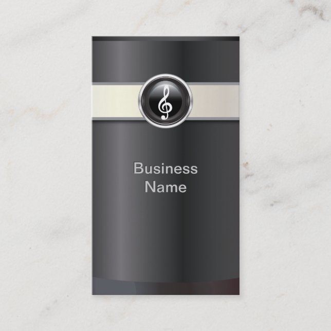 Elegante Black Music Business Card Visitenkarte (Vorderseite)