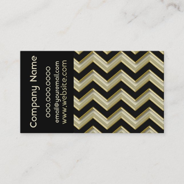 Elegante Black on Sage ZigZag Business Card Visitenkarte (Vorderseite)