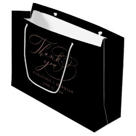 Elegante Black Rose Gold Hochzeit Vielen Dank Große Geschenktüte