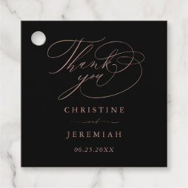 Elegante Black Rose Gold Wedding Vielen Dank Geschenkanhänger