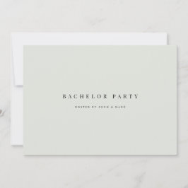 Elegante Black Sage Bachelor Party Einladungskarte
