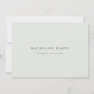 Elegante Black Sage Bachelor Party Einladungskarte