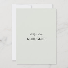 Elegante Black Sage Green Bridesmaid Vorschlagskar Save The Date