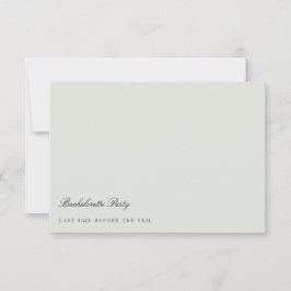 Elegante Black & Sage Green Junggeselinnen-Abschie Einladung