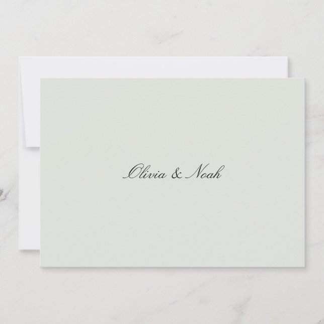 Elegante Black & Sage Green Probe Dinner Card Dankeskarte (Vorderseite)