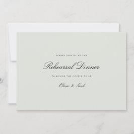 Elegante Black & Sage Green Probe Dinner Card Dankeskarte