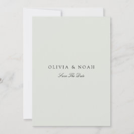 Elegante Black & Sage Green Save the Date Card Ankündigung