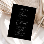 Elegante Black Script Einladung<br><div class="desc">Elegante Black Script Einladung zur Hochzeit Siehe Matching Kollektion in unserem Nest- und Nestladen</div>