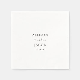 Elegante Black Script Wedding Serviette