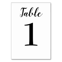 Elegante Black Script Wedding Tischnummer