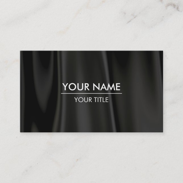 Elegante Black Silk Business Card Visitenkarte (Vorderseite)