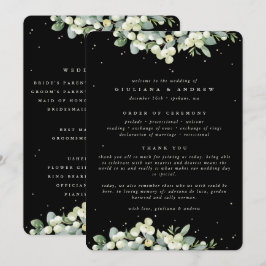 Elegante Black Snowberry+Eucalyptus Winter Wedding Programm
