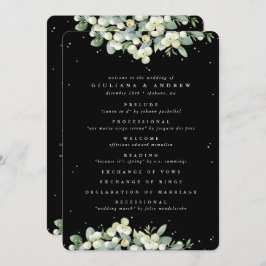 Elegante Black Snowberry+Eucalyptus Winter Wedding Programm