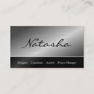 Elegante Black Steel Script Schriftart Business Ca Visitenkarte