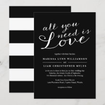 Elegante Black Stripes Einladung Hochzeit