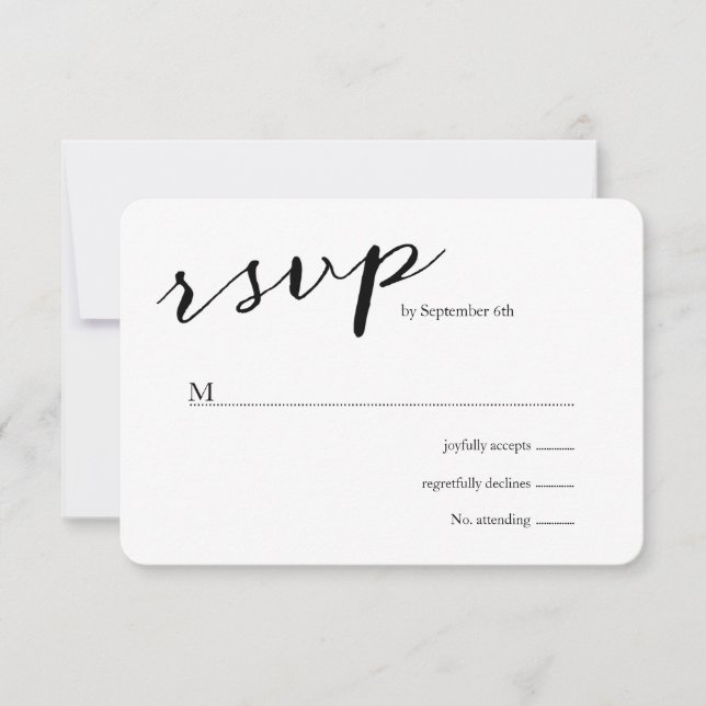Elegante Black Stripes Wedding RSVP Karte (Vorderseite)