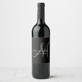 Elegante Black-Tie-Angelegenheit Monogramm Namen H Weinetikett