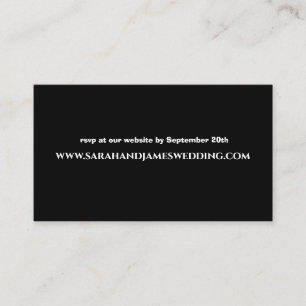 Elegante Black UAWG Wedding Website Abschlusskarte Telefonnummerkarte
