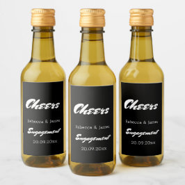 Elegante Black Verlobung Gastgeschenke Hochzeiten  Weinetikett