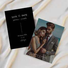 Elegante Black Wedding speichert das Date-Foto Einladung