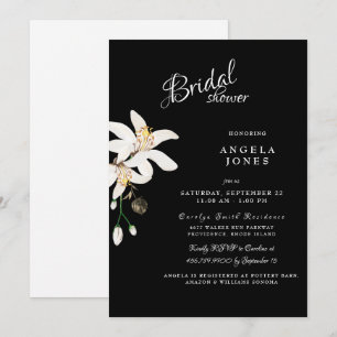 Elegante Black & White Bridal Dusche Einladung