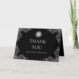 Elegante Black & White Custom Wedding Dankeschön K Dankeskarte