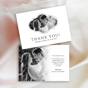 Elegante Black & White Wedding Dankeschön Karte