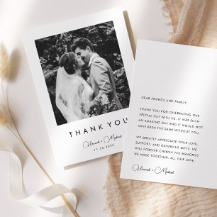 Elegante Black & White Wedding Dankeschön Karte