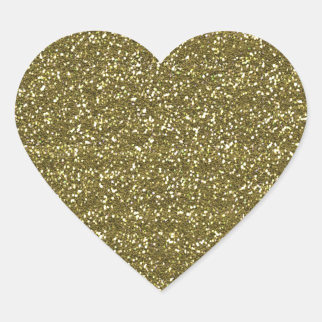 Elegante Blank Gold Glitzer Siegel Herz-Aufkleber (Vorderseite)