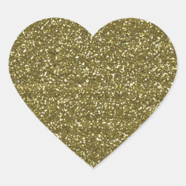 Elegante Blank Gold Glitzer Siegel Herz-Aufkleber