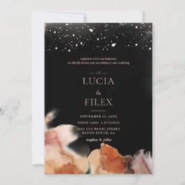Elegante Blank und orange Tinte Hochzeit Einladung