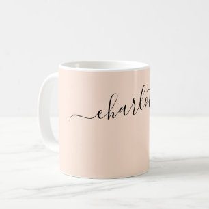 Elegante Blass-Pfirsich-Farbe Moderne Name Persona Kaffeetasse