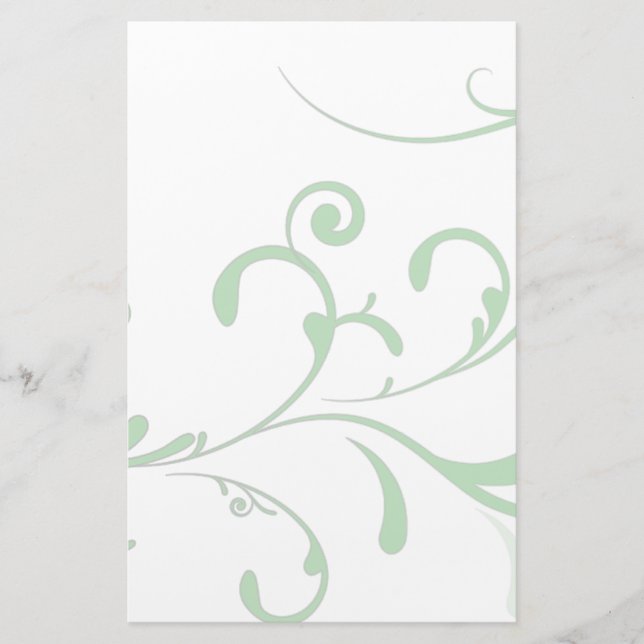 Elegante blasse e-grün blühen briefpapier (Vorderseite)