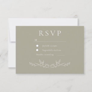 Elegante Blatt Blatt Linien Kunst Hochzeit RSVP Karte