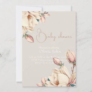 Elegante Blätter der Magnolia-Blume Einladung