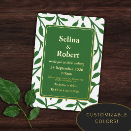 Elegante Blätter Einladung