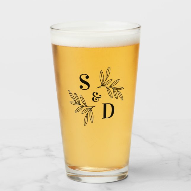 Elegante Blätter für Hochzeitsgrau Glas (Vorne (Gefüllt))