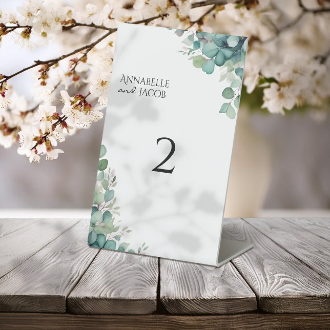 Elegante Blätter Hochzeiten Tischnummer Sockelschild (Von Creator hochgeladen)